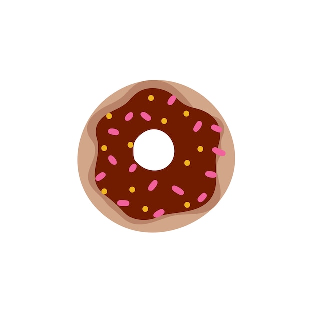 Cirkel donut eenvoudige geïsoleerde cartoon dessert vectorillustratie