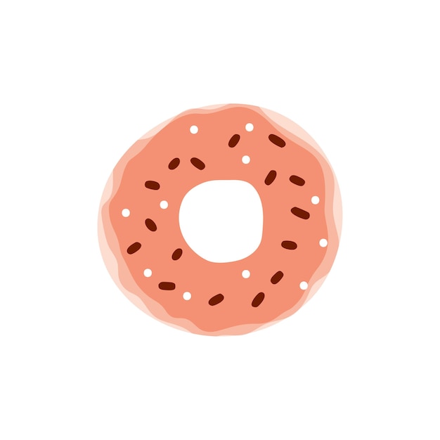 Cirkel donut eenvoudige geïsoleerde cartoon dessert vectorillustratie