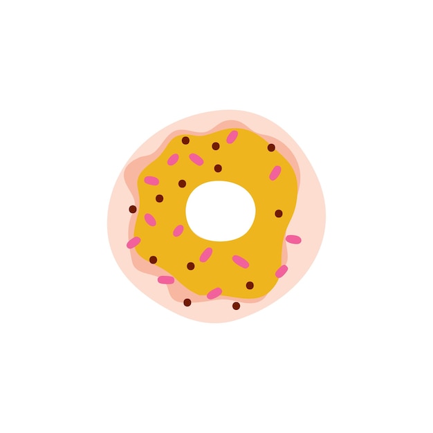 Cirkel donut eenvoudige geïsoleerde cartoon dessert vectorillustratie