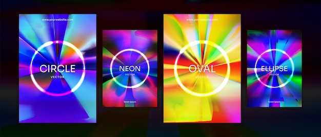 Vector cirkel futuristische jaren 80 omslagontwerp retro vonk levendige abstracte neon cyberpunk collectie vector achtergrond voor flyers banners posters uitnodigingen cadeaubonnen brochures