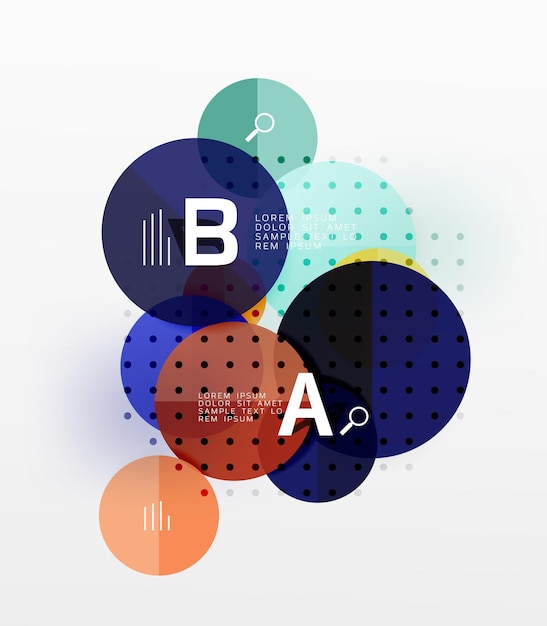 Vector cirkel geometrische abstracte achtergrond vector sjabloon achtergrond voor workflow lay-out diagram nummer opties of webontwerp