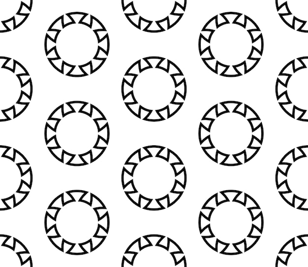 Cirkel Grieks naadloos patroon met ronde meanderranden