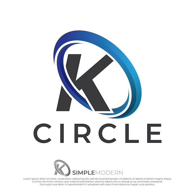 Cirkel K logo afbeelding abstracte cirkel swirl logo ontwerpelementen Origami papier vlakke stijl