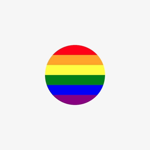 Cirkel lgbtq-vlag met witte achtergrond.