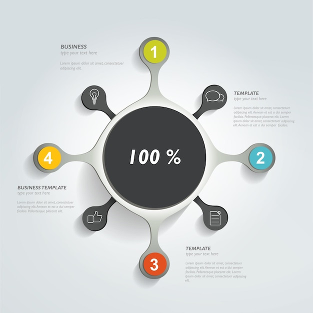 Cirkel netwerkdiagram. Infographic-grafiek. Vectorbanner.