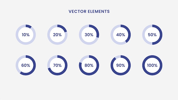 Cirkel percentage diagrammen infographic collectie set vector sjabloon ontwerp achtergrond