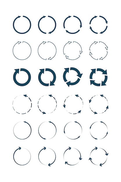 Cirkel pijlen. Ronde vormen en vormen infographic symbolen collectie