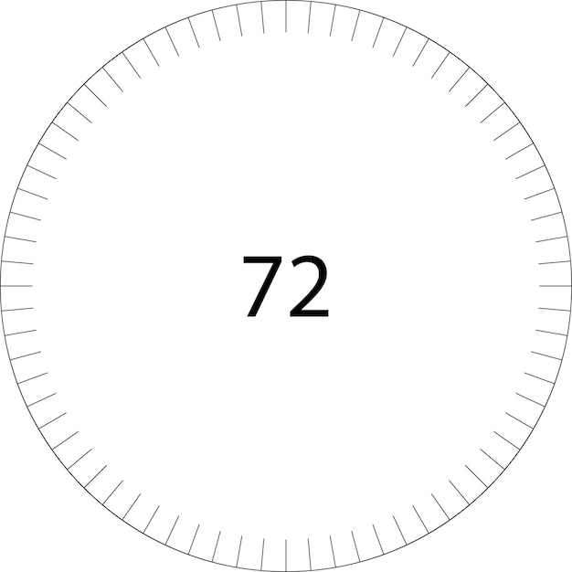 Cirkel schaalverdeling ronde sjabloon ronde wijzerplaatschalen 72