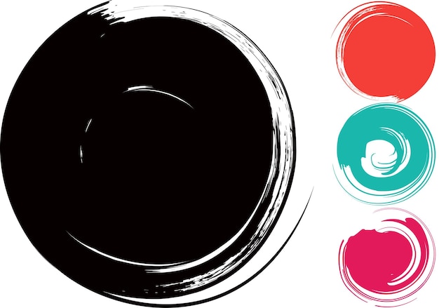 cirkel van kleurrijke penselen Kleurrijke het ontwerpelementen van de grungecirkel kleurrijk grungecirkelart