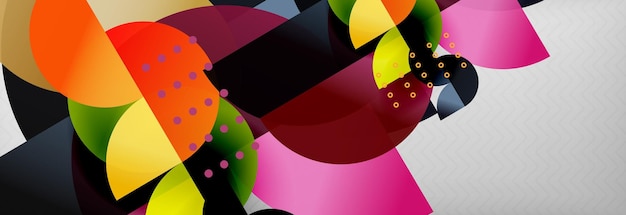 Cirkel vector abstract geometrische achtergrond kleur ronde vormen compositie op grijs