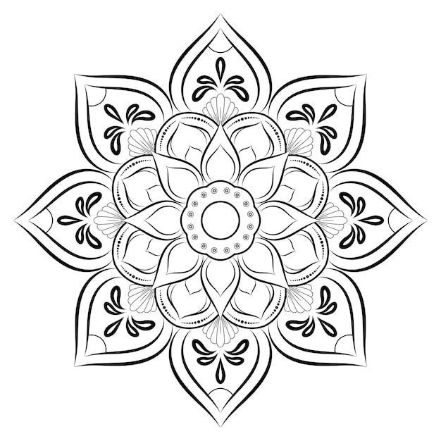 Cirkelbloem van mandala met vintage bloemenstijl vectormandala oosters patroon