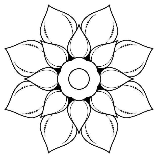 Vector cirkelbloem van mandala met vintage bloemenstijl vectormandala oosters patroon