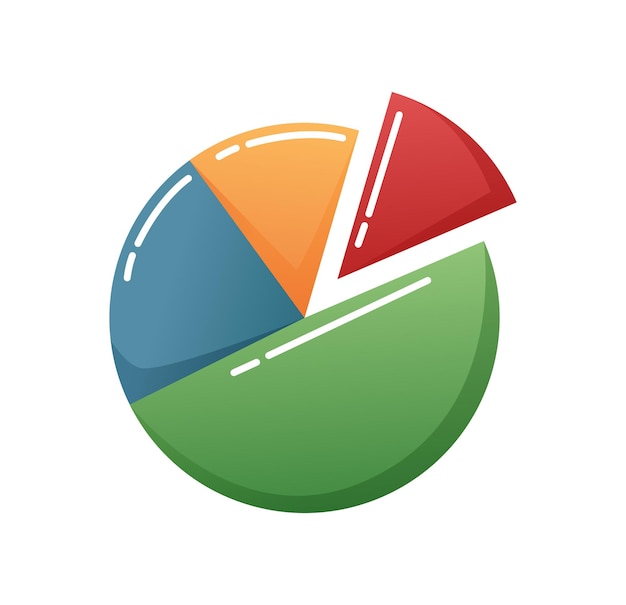 cirkeldiagram cartoon pictogram vectorillustratie