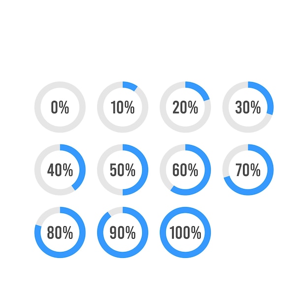 Cirkeldiagram Cirkeldiagrammen Infographic Elementen Laden Voortgang Vectorillustratie