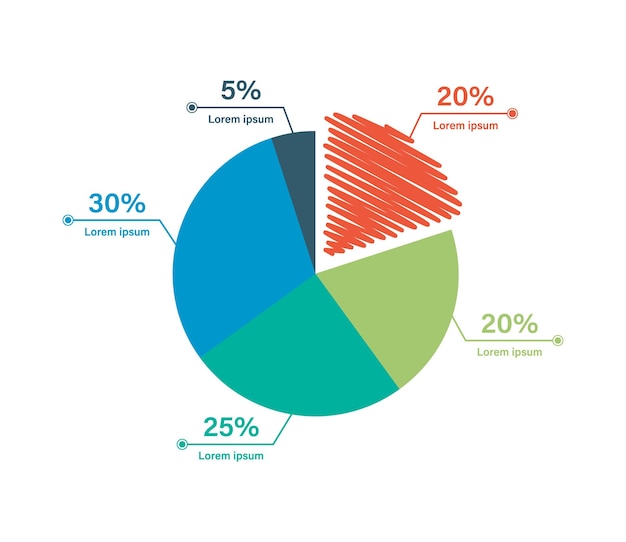 Vector cirkeldiagram infographic element op achtergrond vectorillustratie