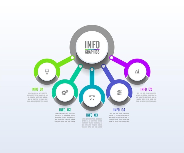 Cirkeldiagram infographic opties of stappensjabloon