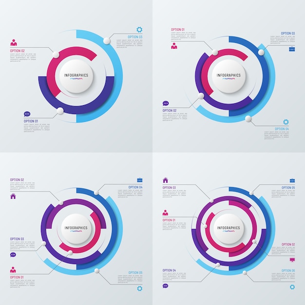 cirkeldiagram infographic sjablonen voor datavisualisatie