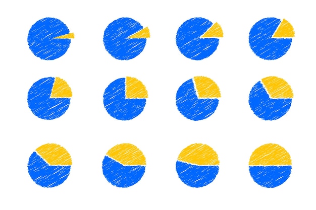 Vector cirkeldiagram met schetsstijl