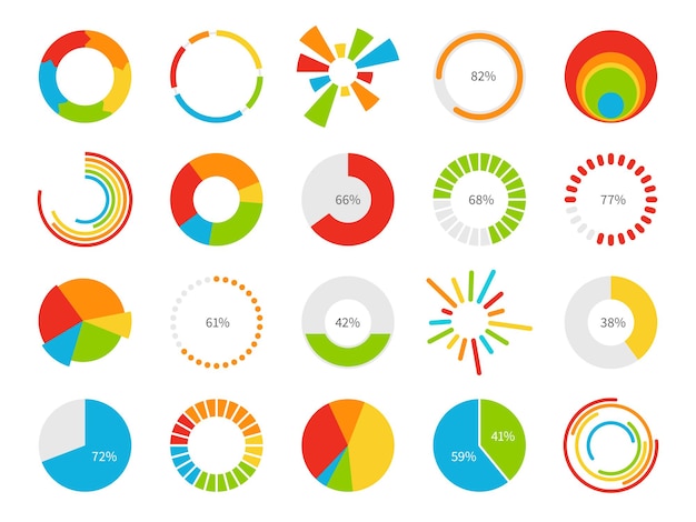 Cirkeldiagrammen illustratie