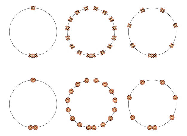 Cirkelframe decoratie-element met bloemen clip art 8