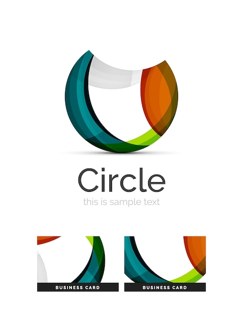 Cirkellogo Transparante overlappende wervelvormen Modern schoon zakelijk icoon