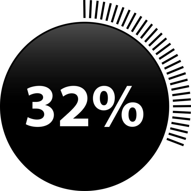 Vector cirkelpercentage 32 diagrammen klaar voor gebruik voor webdesign, gebruikersinterface (ui) of infographic, voor