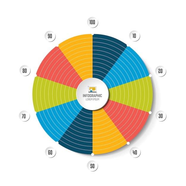 Cirkelradar spider net grafiek grafiek infographics element