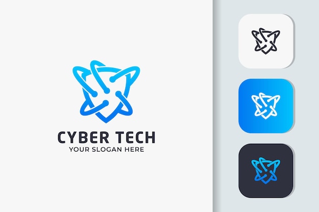 Vector cirkelvormig dot molecuul schild technologie logo