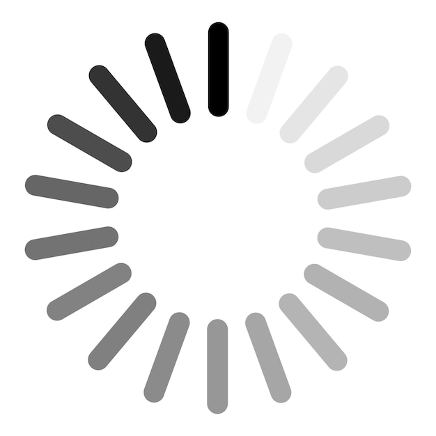 Cirkelvormig laadteken dat op witte illustratie wordt geïsoleerd als achtergrond