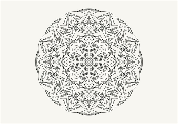 Cirkelvormig patroon in de vorm van een mandala met bloem voor Henna Mehndi-tatoeagedecoratie