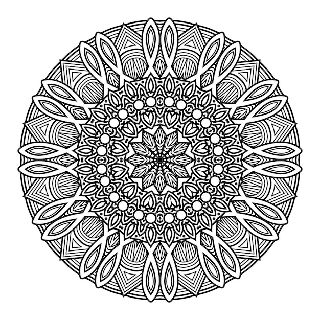 Cirkelvormig patroon in de vorm van een mandala voor Henna Mehndi-tatoeagedecoratie Decoratieve ornamentstijl