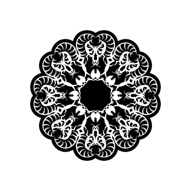 Cirkelvormig patroon in de vorm van een mandala voor henna mehndi-tatoeagedecoratie