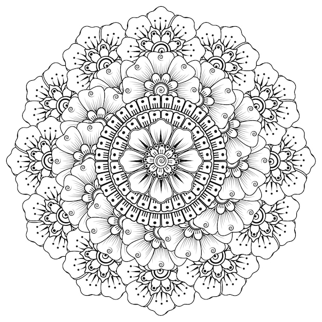 Cirkelvormig patroon in de vorm van mandala met bloem. decoratief ornament in etnische oosterse stijl.