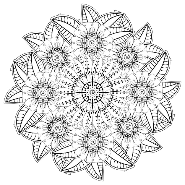 Cirkelvormig patroon in de vorm van mandala met bloem