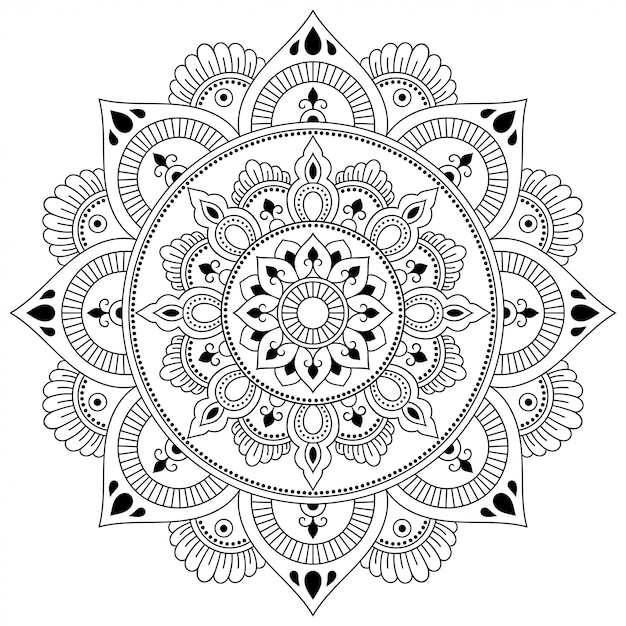 Cirkelvormig patroon in de vorm van mandala met bloemdecoratie. decoratief ornament in etnische oosterse stijl. een overzicht van doodle hand tekenen illustratie.