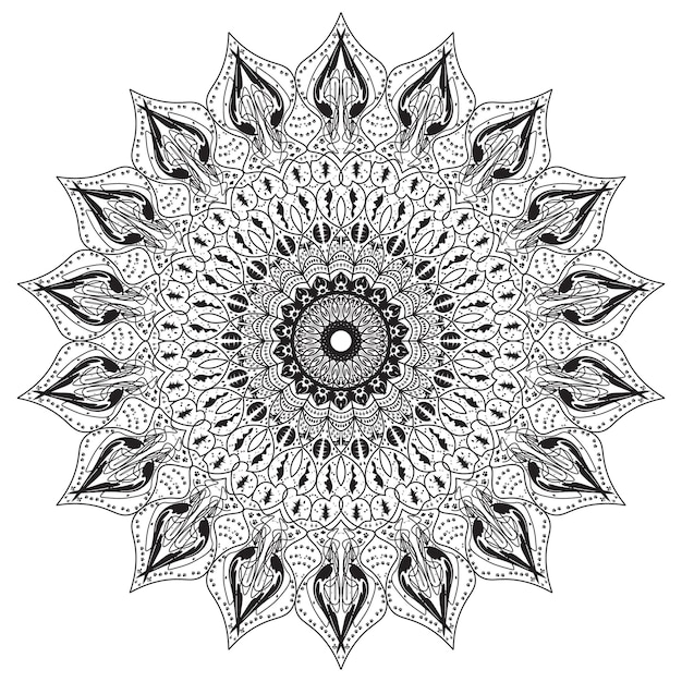 Vector cirkelvormig patroon in de vorm van mandala voor henna, mehndi, tattoo, decoratie.