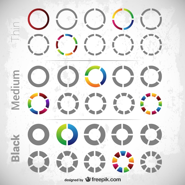 Vector cirkelvormige diagrammen pak