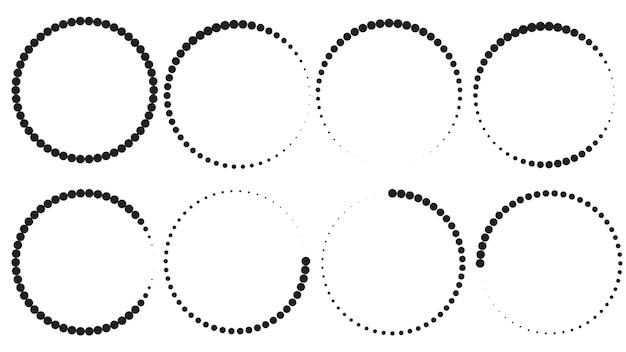 Cirkelvormige puntformaties in roterend patroon
