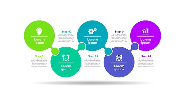 Cirkelvormige stappen infographics sjabloonontwerp