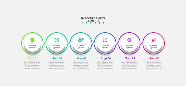 Cirkelvormige stappen infographics sjabloonontwerp