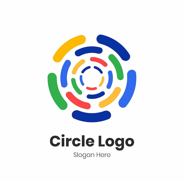 Цветной шаблон логотипа circle signal