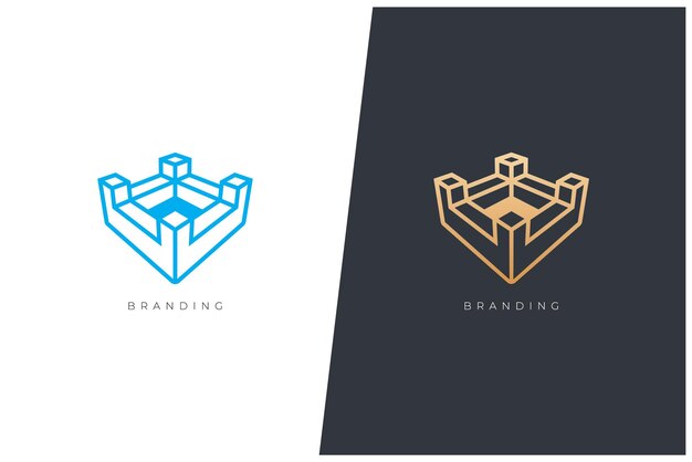 Citadel Building Vector Logo Template Ring Box Concept