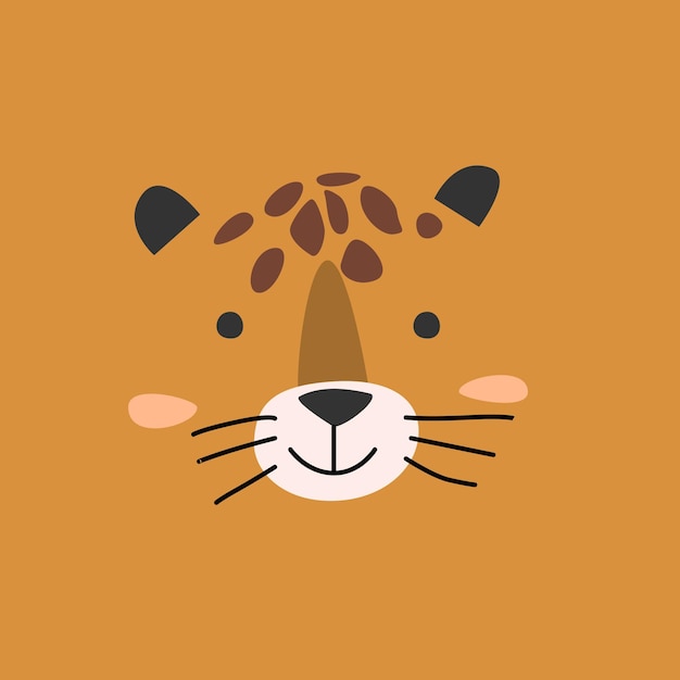 cite simple portrait leopard in scandinavian style