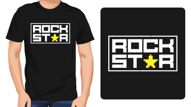 Citeer Rock Star trendy typografie verticale ontwerpsjabloon