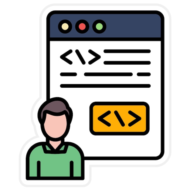 Вектор Гражданский разработчик мужчина икона векторное изображение может быть использовано для нет кода