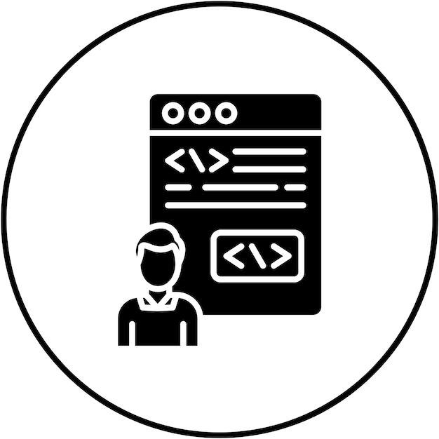 Citizen Developer Mannelijke icoon vector afbeelding Kan worden gebruikt voor No Code