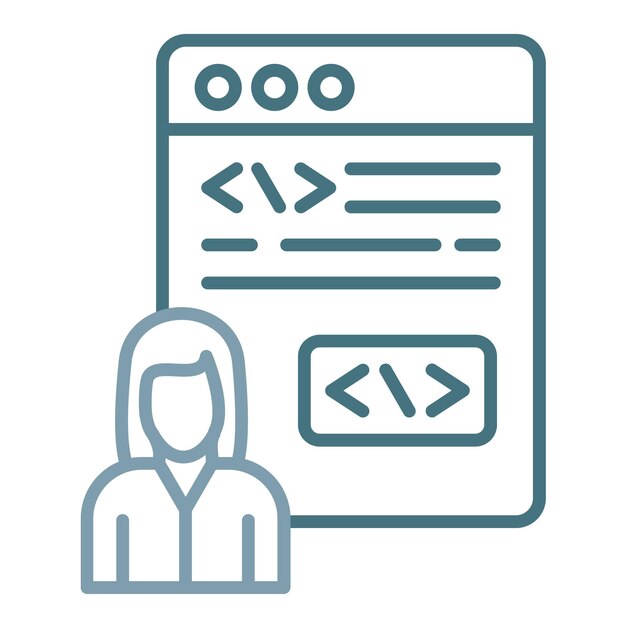Citizen Developer Vrouwelijke platte illustratie