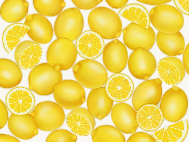Vector citroen achtergrond digitaal hijgen op wit