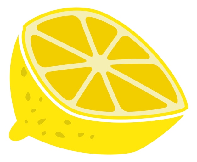 Citroen gesneden pictogram Helft van sappig zuur fruit geïsoleerd op een witte achtergrond