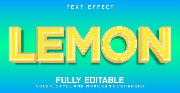 Vector citroen tekst bewerkbaar stijleffect